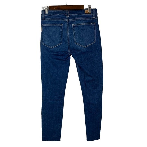 Paige Kylie Crop Dark Wash Raw Hem Skinny Jeans 28 - Picture 4 of 4